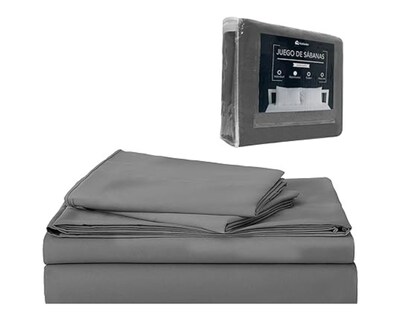 Foto 1 | Juego de Sabanas Bluelander Matrimonial Ultrasuave Gris