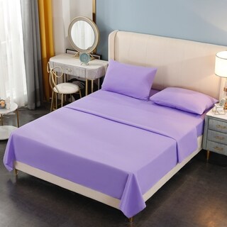 Foto 1 | Juego De Sábanas Para 2 Personas, 200 Hilos, Poliéster Y Algodón, Color Lila - Venta Internacional.