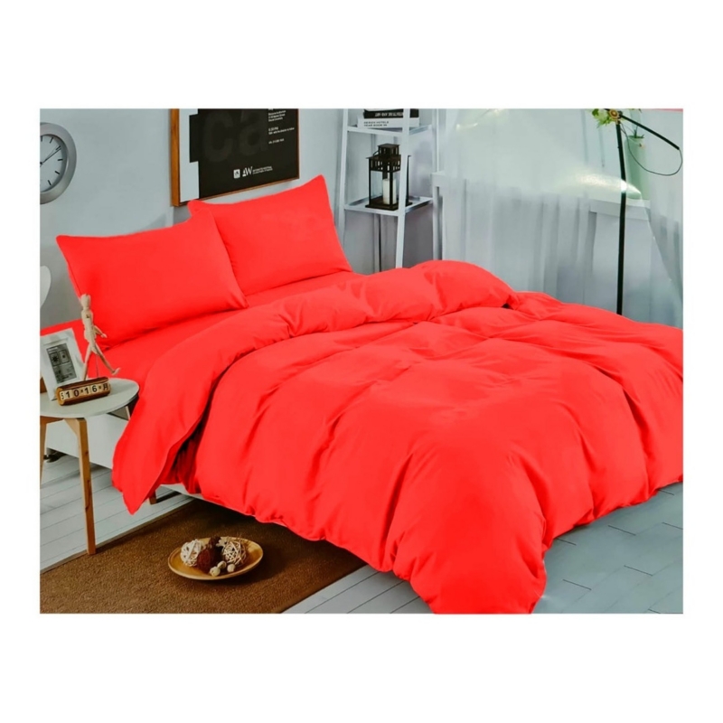 Foto 2 pulgar | Juego De Sábanas Unicolor Rojo, 1,5 Plazas, 144 Hilos, 50% Algodón - Venta Internacional.