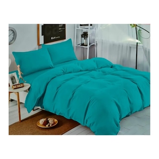 Foto 1 | Juego De Sábanas Unicolor Turquesa, 1,5 Plazas, 144 Hilos - Venta Internacional.