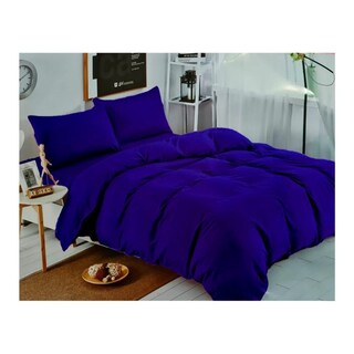 Foto 1 | Juego De Sábanas Unicolor Azul, 1,5 Plazas, 144 Hilos, 50% Algodón - Venta Internacional.