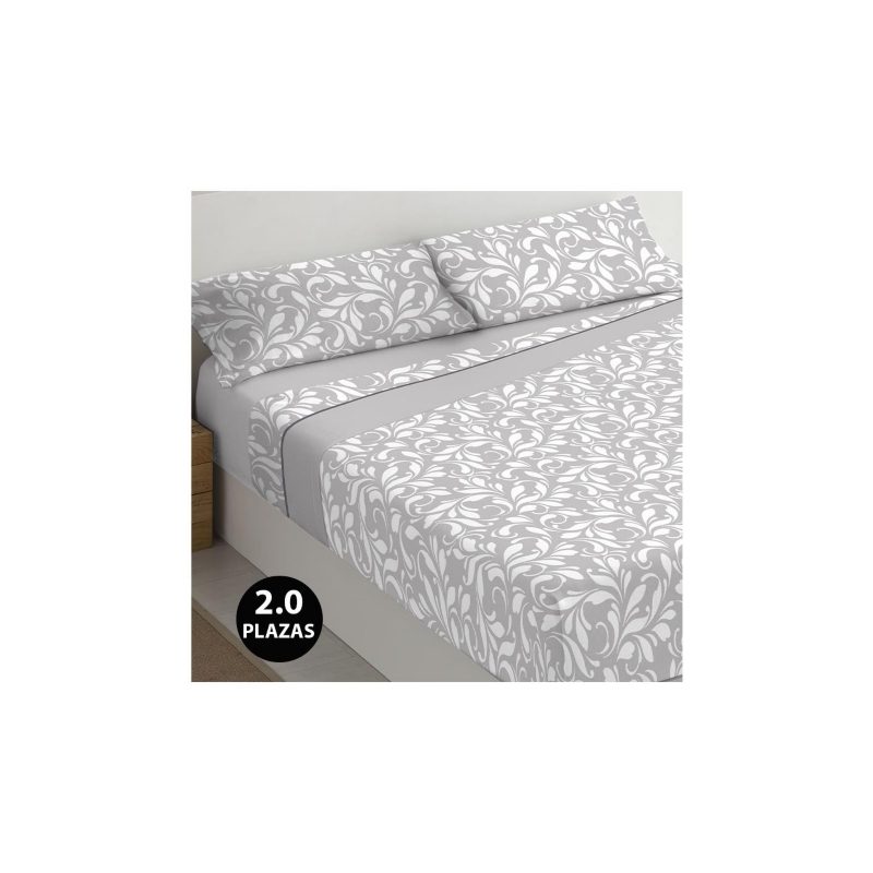 Juego De Sábanas Polar Sheaves Designs 2 Plazas Ponza Grey-s0131a - Venta Internacional.