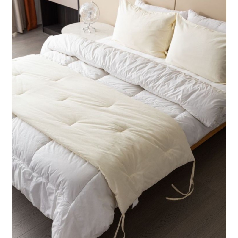 Set Piecera De Lino Beige De 80 X 210 Cm Con 2 Fundas - Venta Internacional.