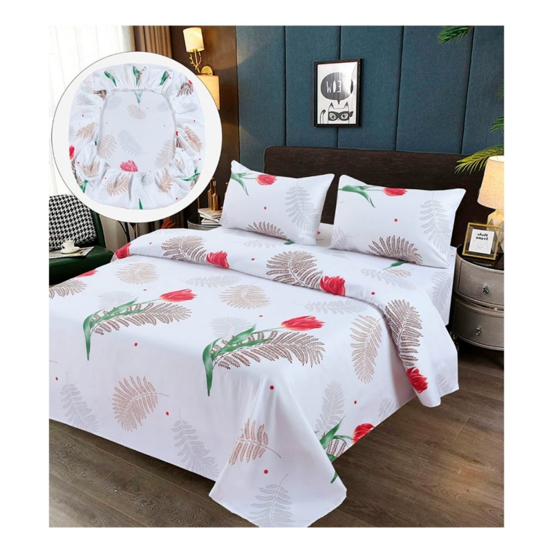 Juego De Sábanas De Algodón De Primera Calidad, 2.0 Lugares, 200 Hilos, Color Blanco - Venta Internacional.