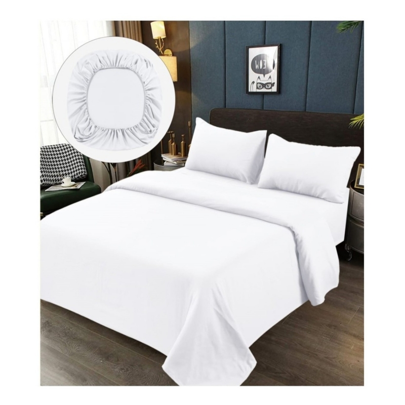 Foto 1 | Juego De Sábanas 100% Algodón Con Capacidad 2.0 Asientos (tamaño Queen), Color Blanco - Venta Internacional.