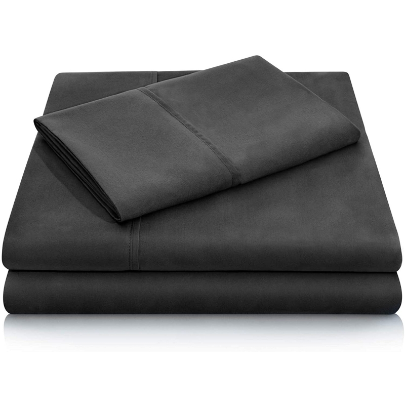 Juego De Sábanas King Size, 200 Hilos, 100% Algodón, Color Negro - Venta Internacional.