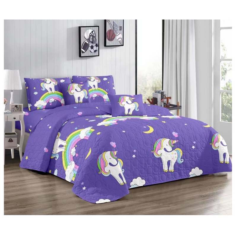 Set De Edredón Y Juego De Sábanas Summer 1.5 Plaza Unicorn - Venta Internacional.
