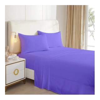 Foto 1 | Juego De Sábanas Lisas Lila 1.5 Plazas 144 Hilos 50% Algodón/ 50% P - Venta Internacional.