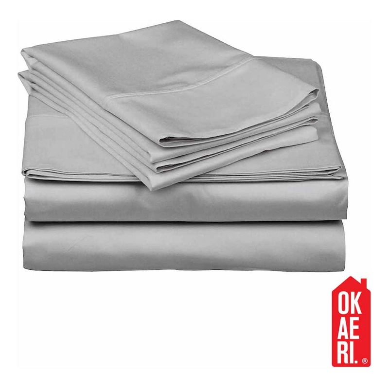 Foto 6 pulgar | Juego De Sábanas Okaeri De 200 Hilos, 4 Piezas, Gris, 2 Asientos - Venta Internacional.