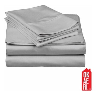 Foto 5 | Juego De Sábanas Okaeri De 200 Hilos, 4 Piezas, Gris, 2 Asientos - Venta Internacional.