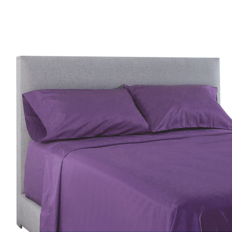 Juego De Ropa De Cama Lisa Sheath De 1.5 Pulgadas Cuadradas Y Funda Morada, 100% Poliéster - Venta Internacional.