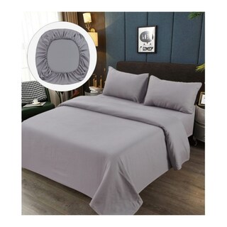 Foto 1 | Juego De Sábanas 100% Algodón De 2 Plazas (queen) Premium, Color Gris - Venta Internacional.