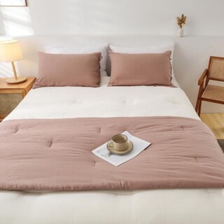 Foto 1 | Juego De Ropa De Cama, 2 Fundas De Almohada Rosas De 70 X 50 Cm Y Sábana De 70 X 210 - Venta Internacional.