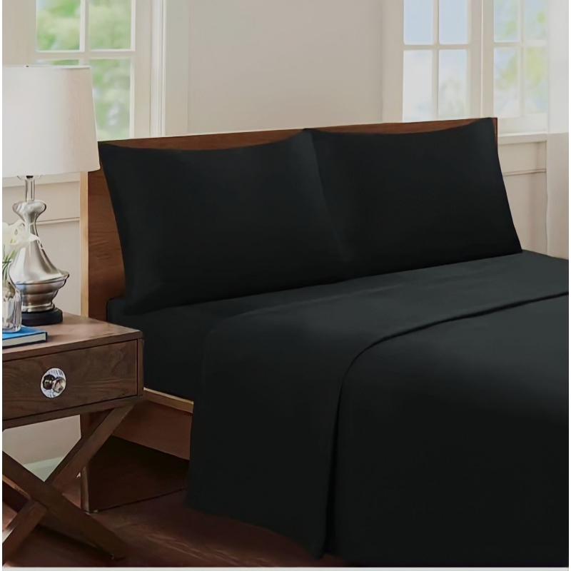 Juego De Cama Con 2 Fundas De Almohada Tamaño King, Color Negro - Venta Internacional.
