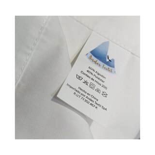 Foto 2 | Juego De Sábanas White Lisa De 200 Hilos, 100% Algodón, Un Cuadrado - Venta Internacional.