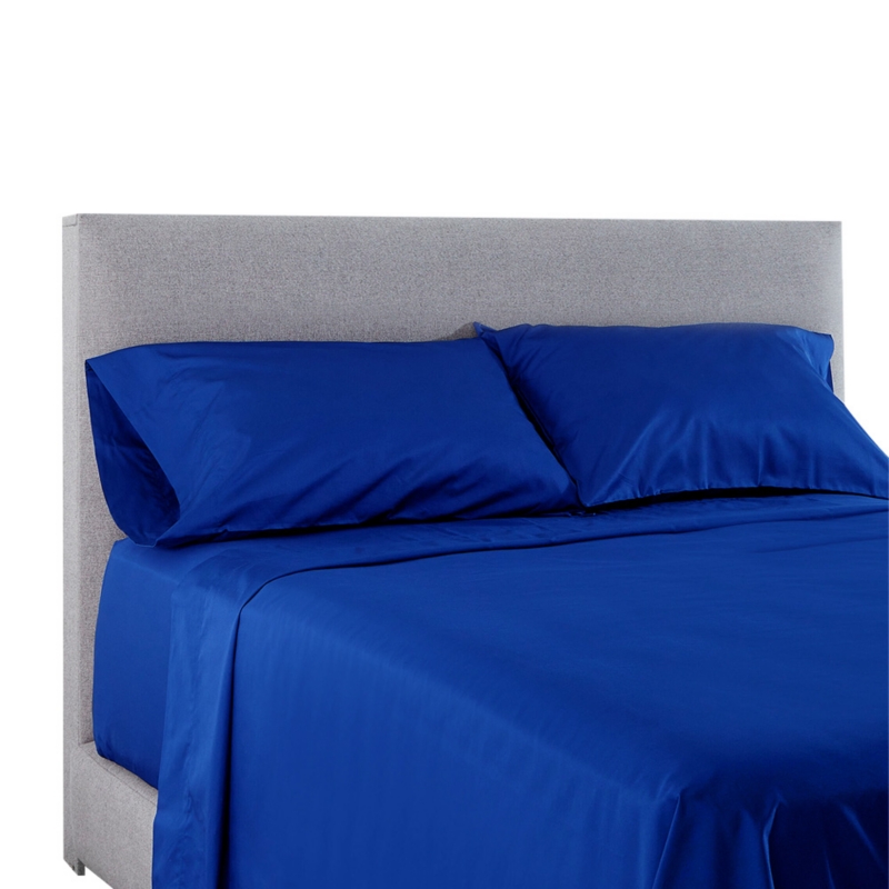 Juego De Ropa De Cama Lisa Sheath 1.5 Plaza + Funda Azul - Venta Internacional.