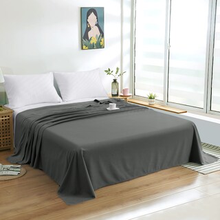 Foto 2 | Sábana Plana Flxxie de Microfibra Cepillada Twin Xl Gris Oscuro - Venta Internacional