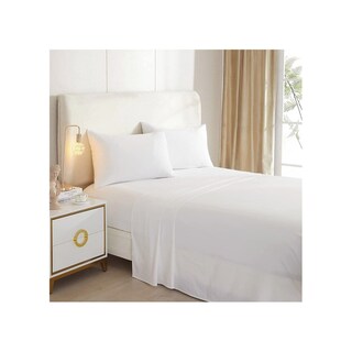 Foto 1 | Juego De Sábanas Blancas Lisas Queen Size De 144 Hilos - Venta Internacional