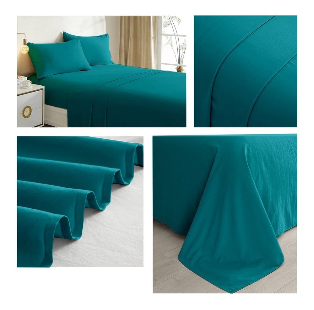 Foto 3 pulgar | Juego de Sábanas Turquesa Queen Size De 144 Hilos - Venta Internacional