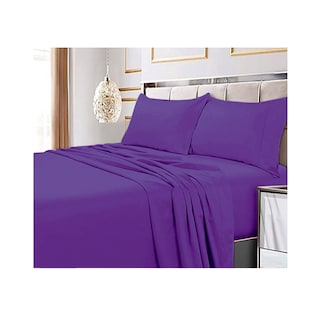 Foto 1 | Juego de Sábanas Moradas De 2.0 Cuadrados Queen Size 144 Hilos - Venta Internacional