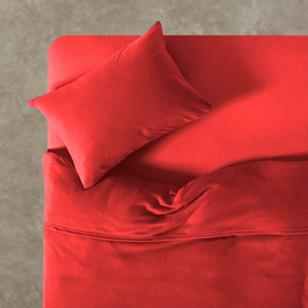 Foto 2 | Juego de Sábanas De Forro Polar Tamaño Queen Size 2.0 Rojo de Poliéster - Venta Internacional