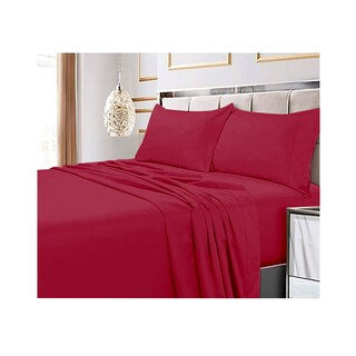 Foto 2 | Juego de Sábanas color Burdeos de 2,5 Cuadrados King Size 144 Hilos - Venta Internacional