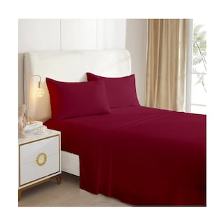 Foto 1 | Juego de sábanas burdeos King size de 144 hilos - Venta internacional