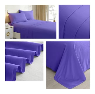 Foto 2 | Juego de Sábanas Lilas Queen con 2 Fundas 144 Hilos - Venta Internacional