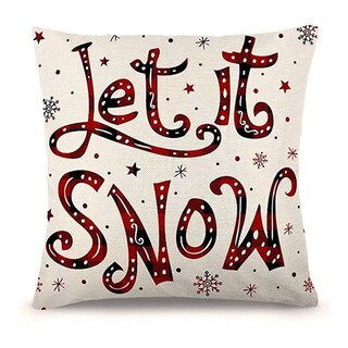 Foto 2 | Juego De Fundas De Almohada Navideñas De Lino Y Algodón De 45 X 45 Cm 4 Piezas - Venta Internacional
