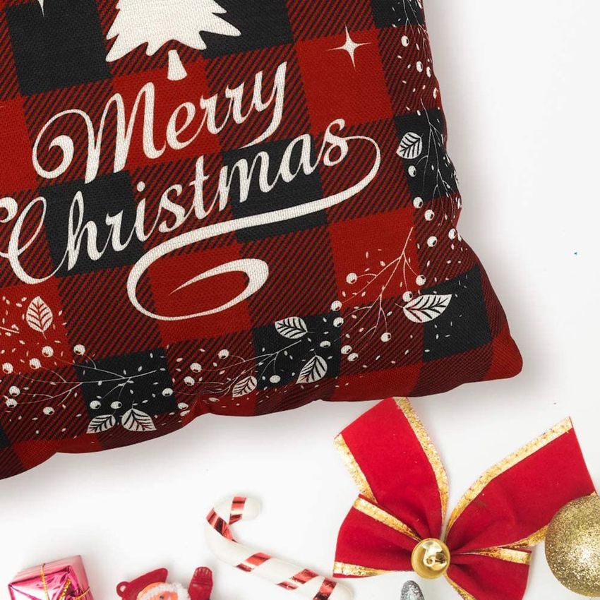 Foto 6 pulgar | Juego De Fundas De Almohada Navideñas De Lino Y Algodón De 45 X 45 Cm 4 Piezas - Venta Internacional