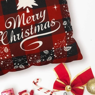 Foto 5 | Juego De Fundas De Almohada Navideñas De Lino Y Algodón De 45 X 45 Cm 4 Piezas - Venta Internacional