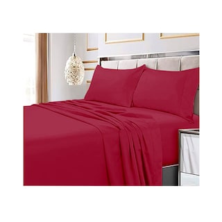 Foto 1 | Juego De Sábanas Burdeos King Size de 144 Hilos - Venta Internacional