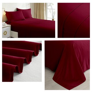 Foto 2 | Juego de Sábanas Burdeos King Size 144 Hilos - Venta Internacional