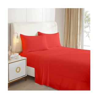 Foto 1 | Juego de Sábanas Rojas King Size 144 Hilos - Venta Internacional