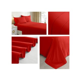 Foto 1 | Juego De Sábanas Rojas de 2.5 Cuadrados King Size 144 Hilos - Venta Internacional