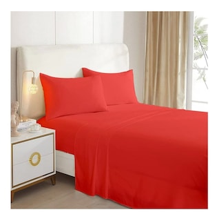Foto 2 | Juego De Sábanas Rojas de 2.5 Cuadrados King Size 144 Hilos - Venta Internacional