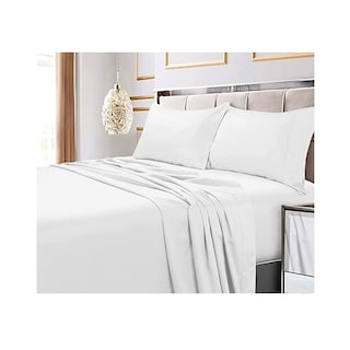 Foto 1 | Juego de sábanas blancas Queen con 144 hilos y fundas de almohada - Venta Internacional