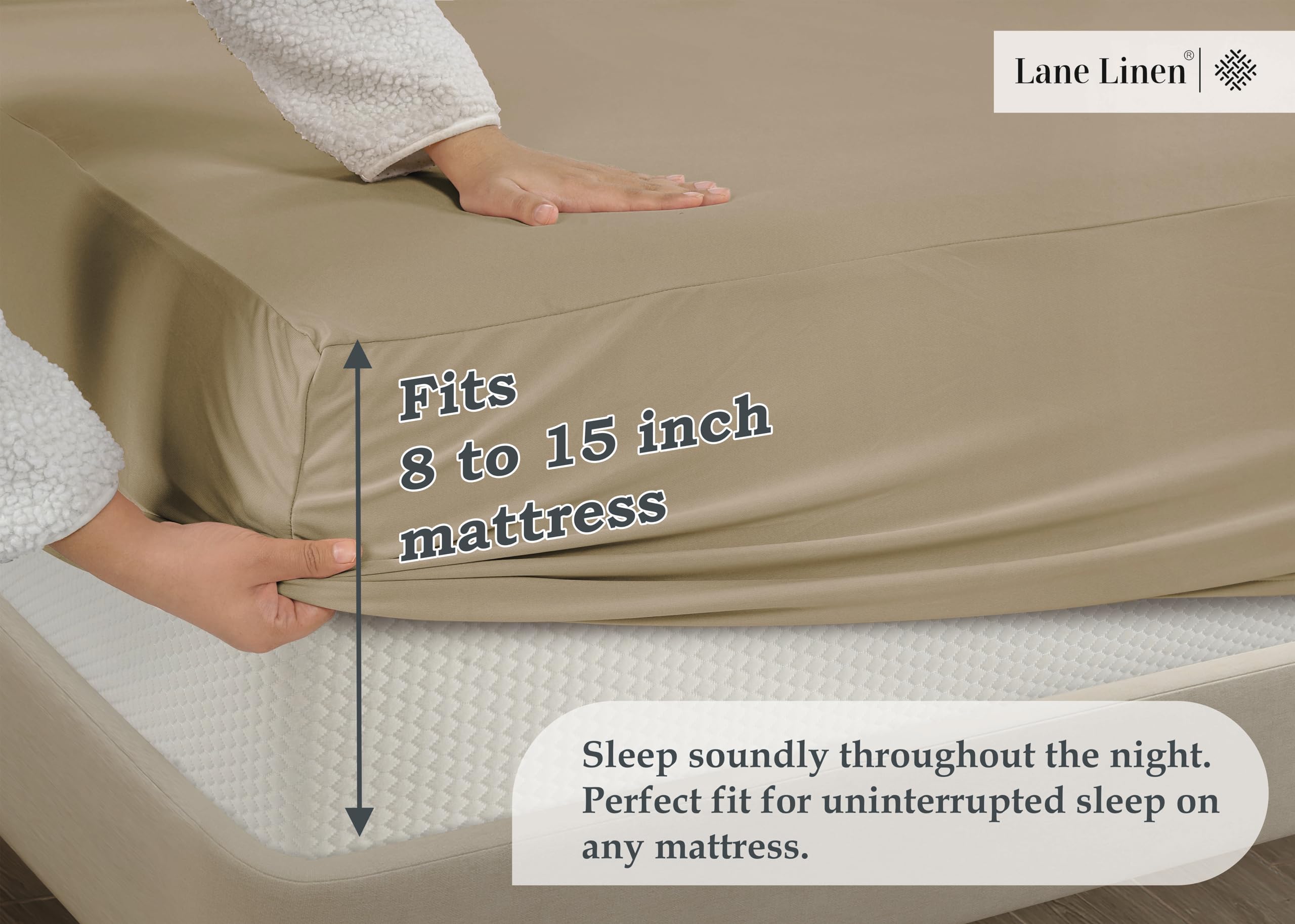 Foto 4 pulgar | Sábana Bajera Ajustable Lane Linen Lane Linen, Doble, Elástica En 4 Direcciones - Venta Internacional.