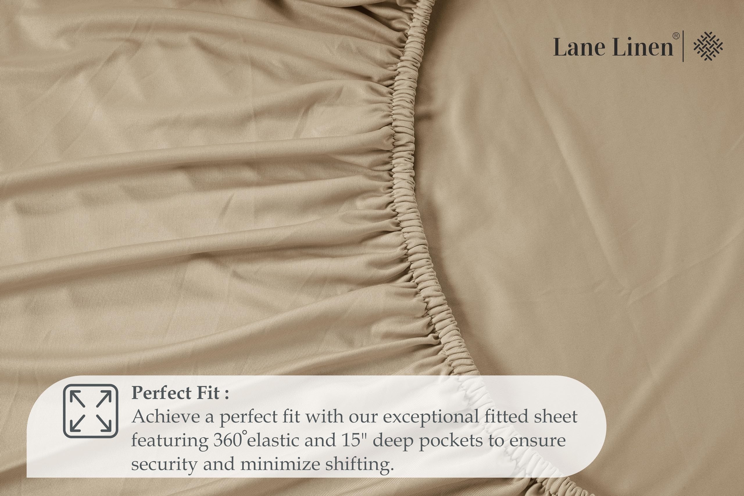 Foto 4 | Sábana Bajera Ajustable Lane Linen Lane Linen, Doble, Elástica En 4 Direcciones - Venta Internacional.