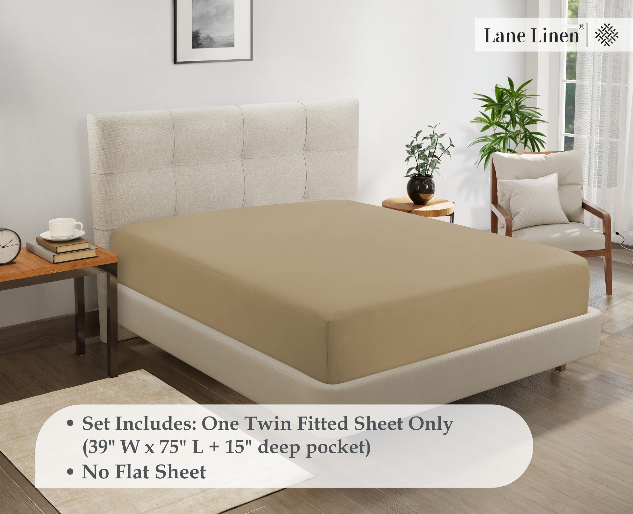 Foto 7 | Sábana Bajera Ajustable Lane Linen Lane Linen, Doble, Elástica En 4 Direcciones - Venta Internacional.