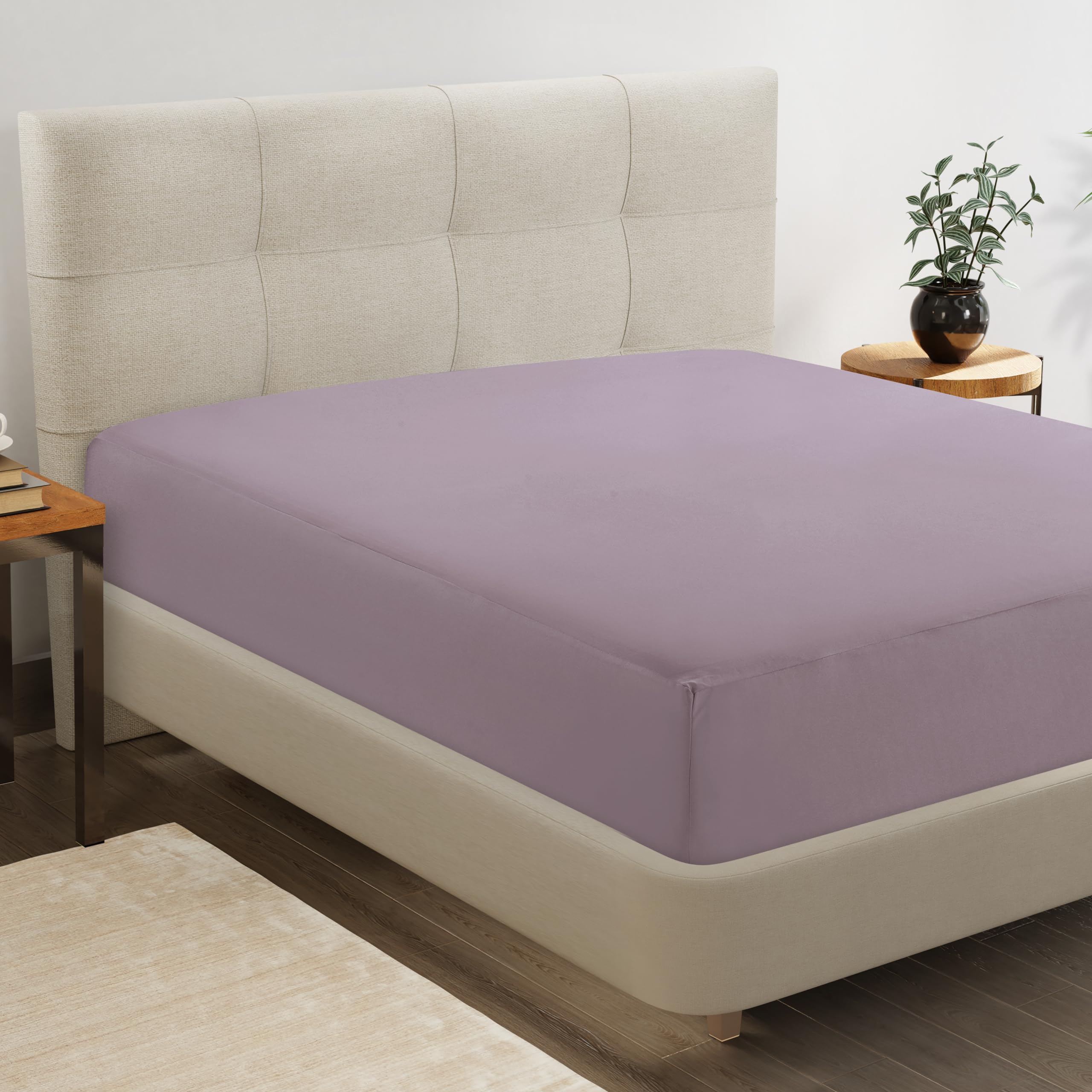 Sábana Bajera Ajustable Lane Linen Twin Xl, Microfibra, Color Lila - Venta Internacional.