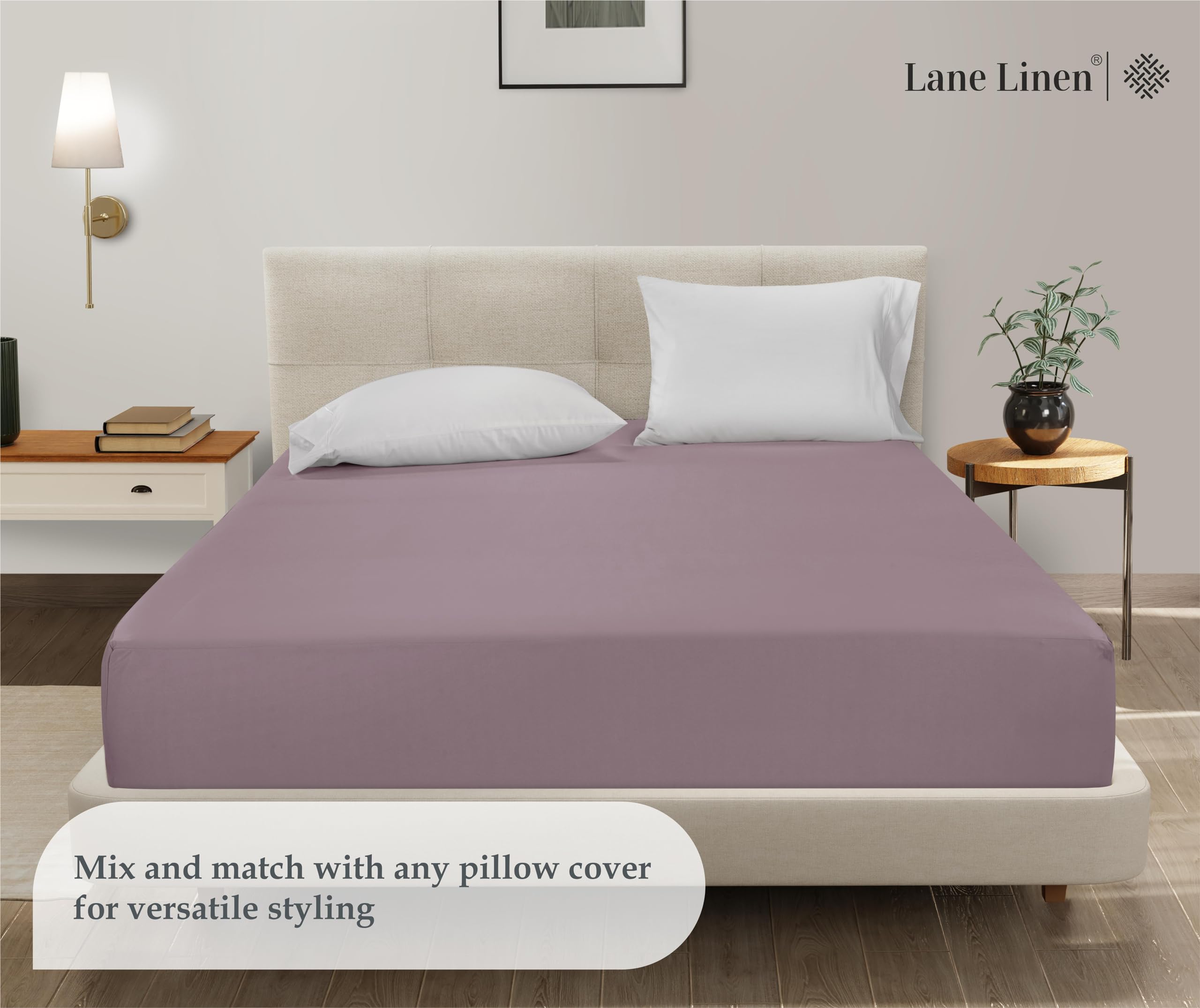 Foto 6 pulgar | Sábana Bajera Ajustable Lane Linen Twin Xl, Microfibra, Color Lila - Venta Internacional.
