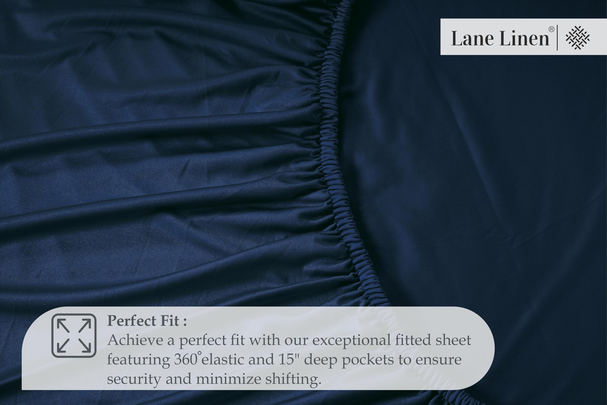 Foto 5 pulgar | Sábana Bajera Lane Linen Lane Linen Queen Navy De Microfibra - Venta Internacional.