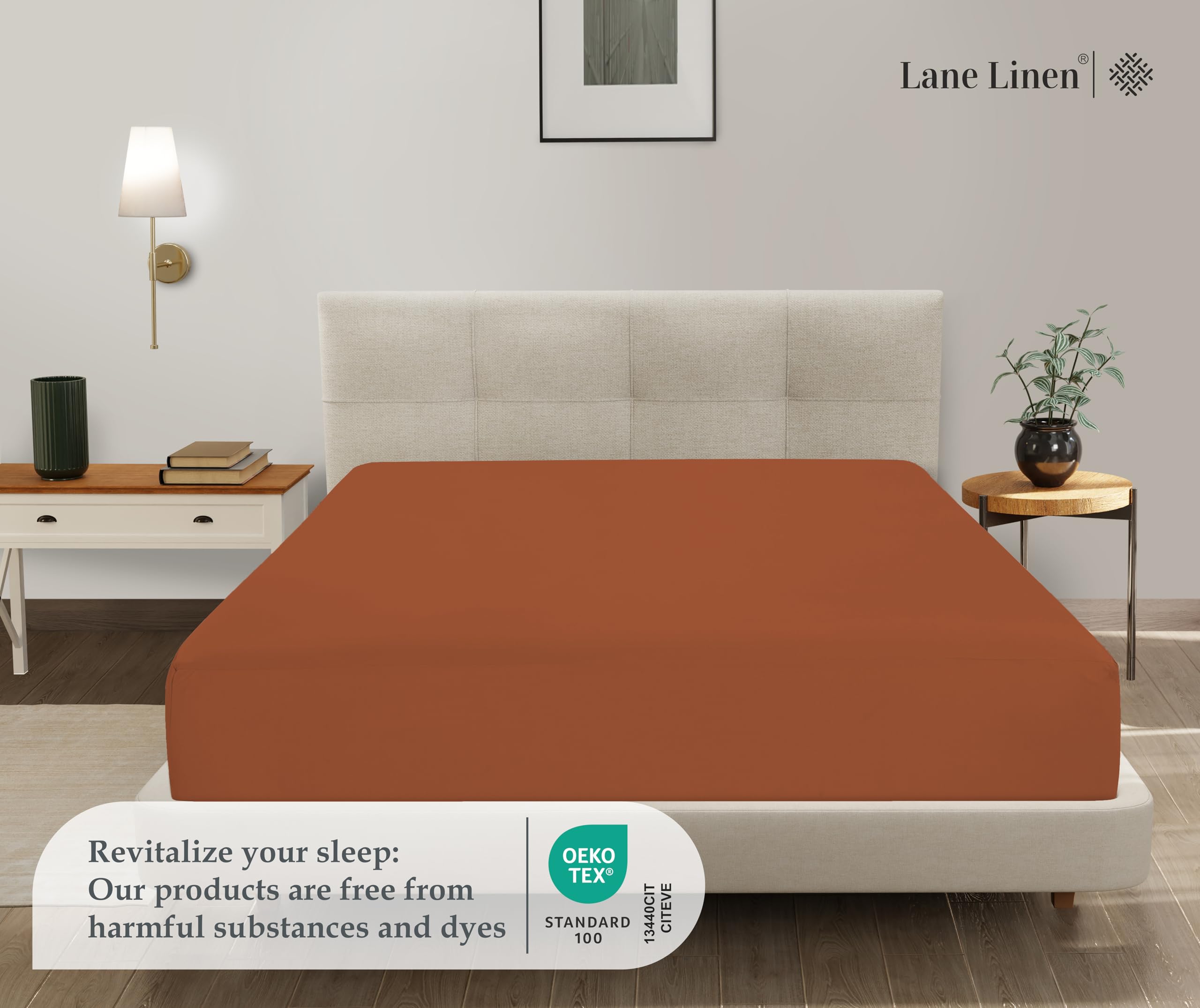 Foto 2 | Sábana Bajera Lane Linen Lane Linen De Microfibra Totalmente Oxidada - Venta Internacional.