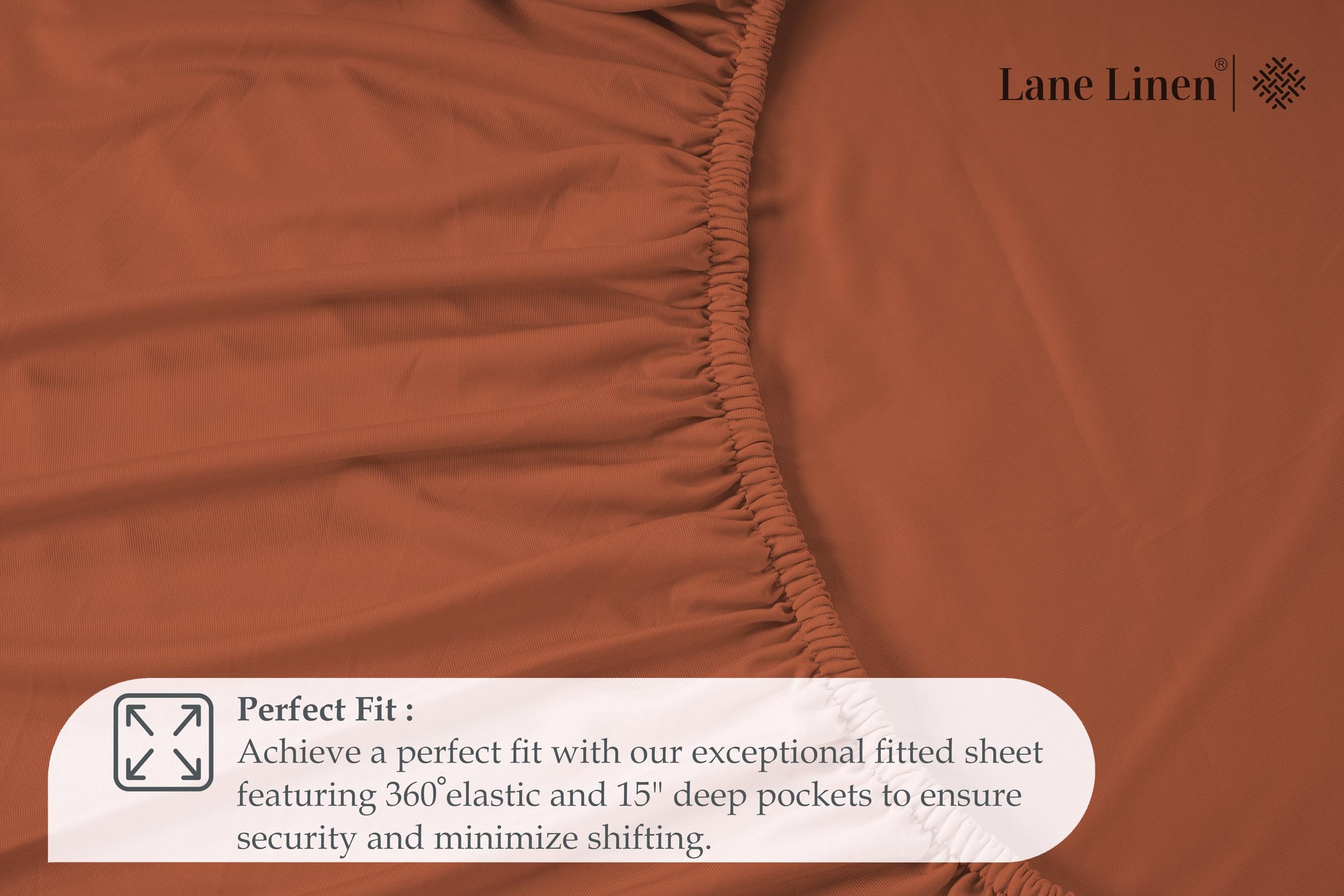 Foto 4 | Sábana Bajera Lane Linen Lane Linen De Microfibra Totalmente Oxidada - Venta Internacional.