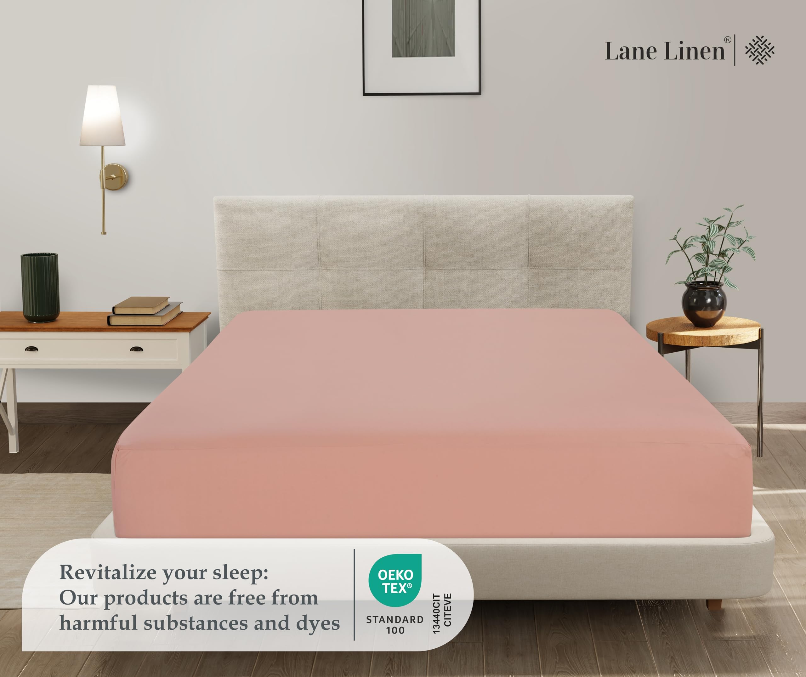 Foto 2 | Sábana Bajera Lane Linen Lane Linen Twin Xl Sepia Rose - Venta Internacional.