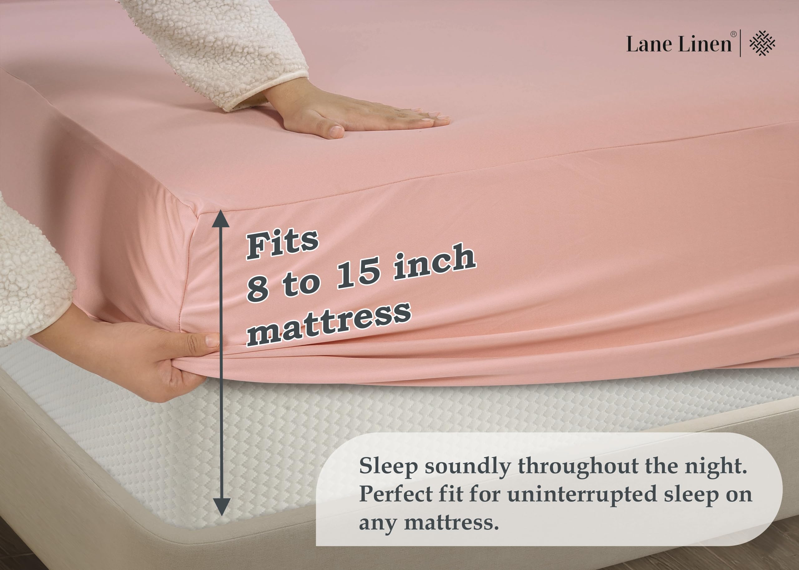 Foto 4 pulgar | Sábana Bajera Lane Linen Lane Linen Twin Xl Sepia Rose - Venta Internacional.