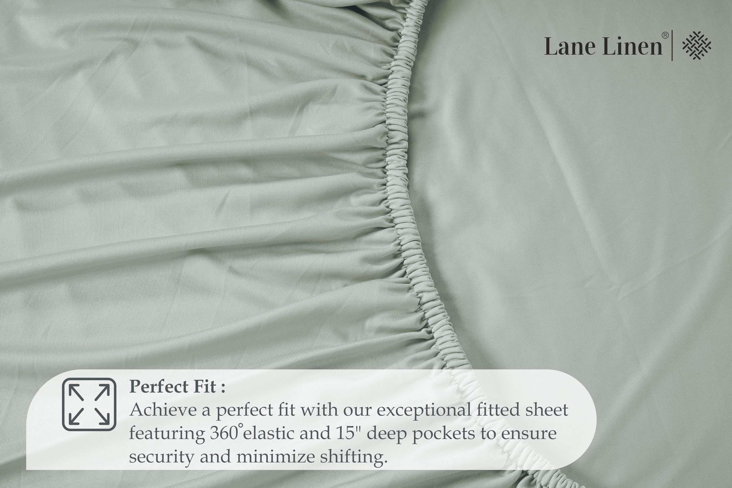 Foto 4 | Sábana Bajera Lane Linen Lane Linen De Microfibra Totalmente Mineral - Venta Internacional.
