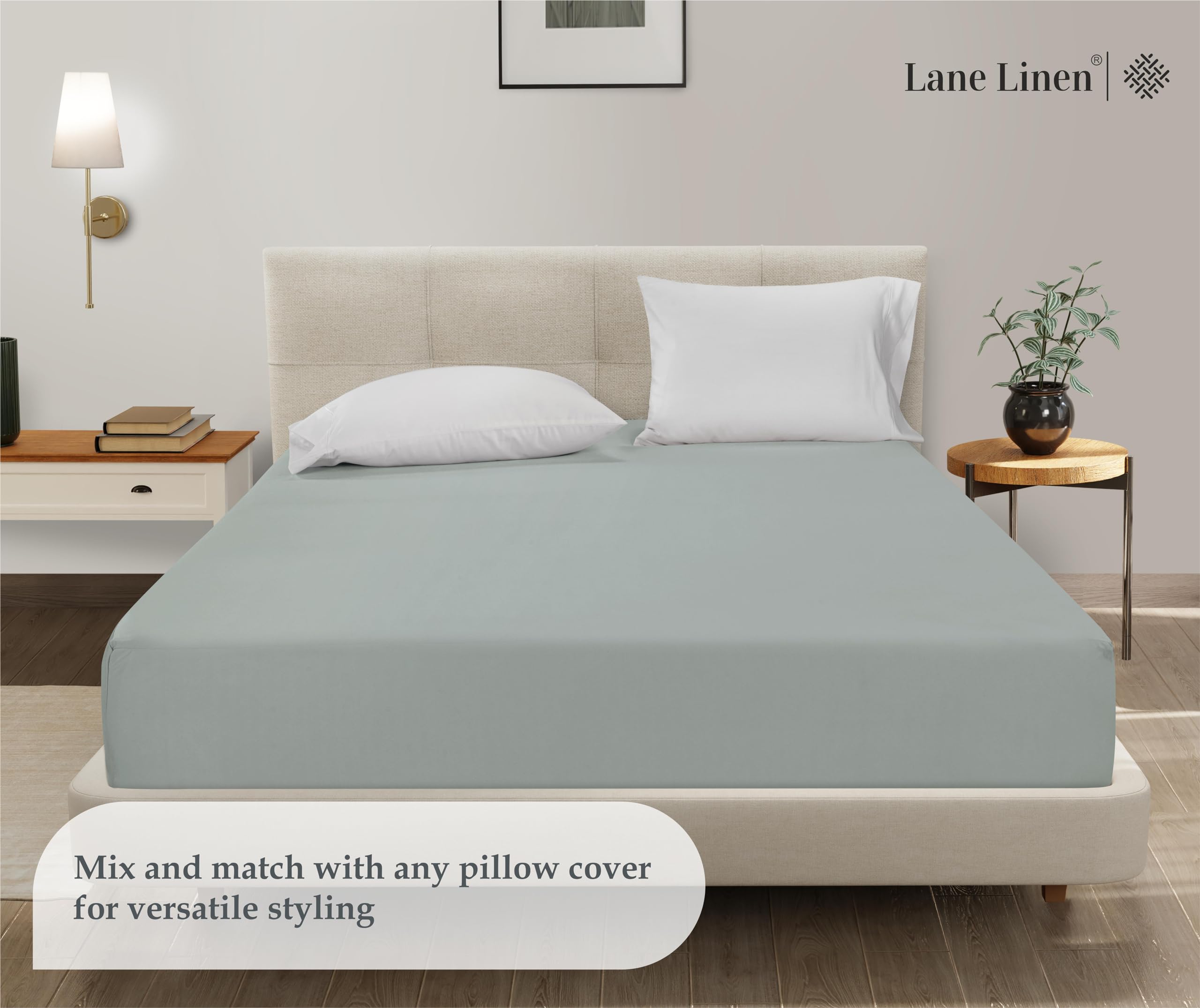 Foto 5 | Sábana Bajera Lane Linen Lane Linen De Microfibra Totalmente Mineral - Venta Internacional.