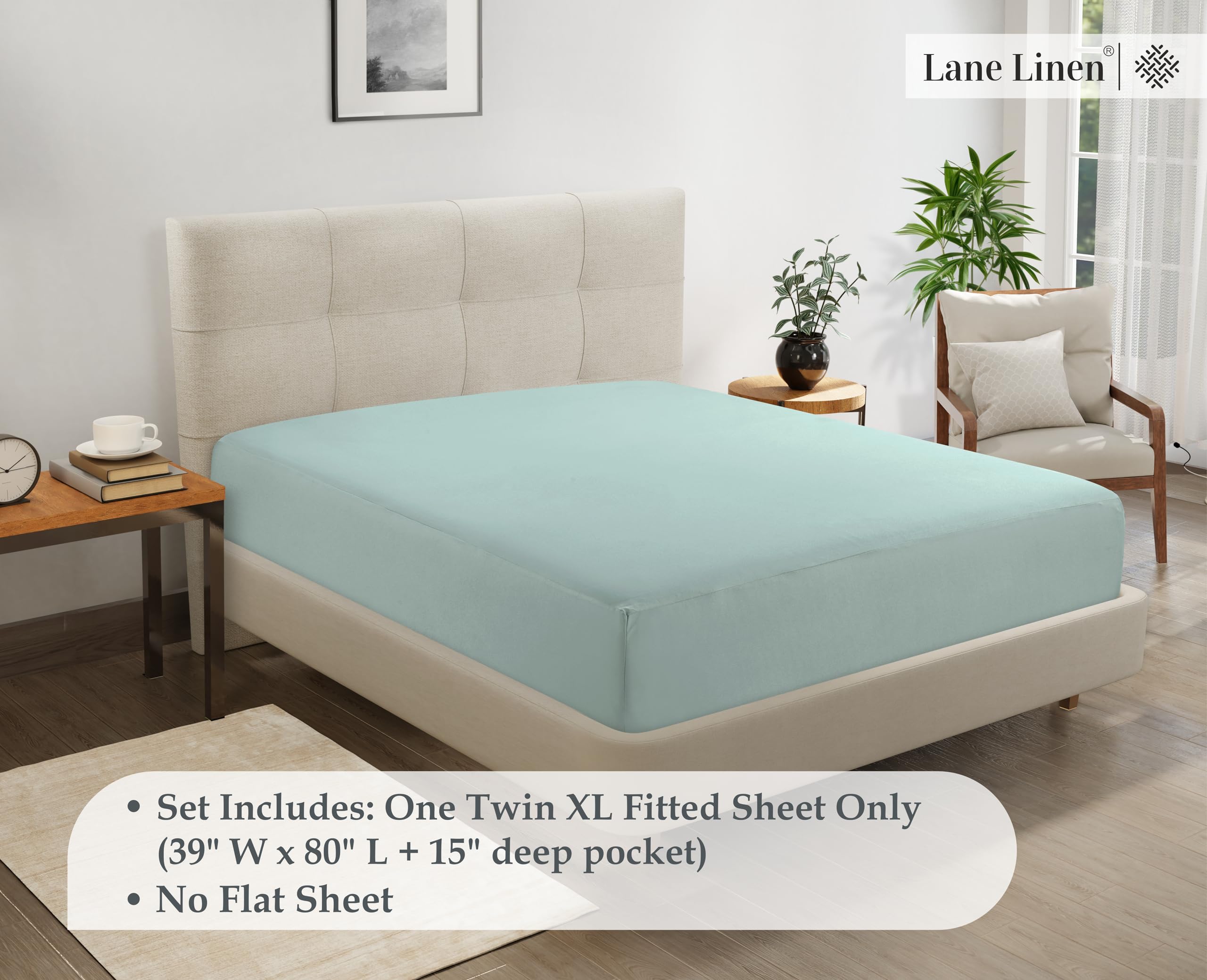 Foto 7 | Sábana Bajera Ajustable Lane Linen Lane Linen Twin Xl, Elástica En 4 Direcciones - Venta Internacional.